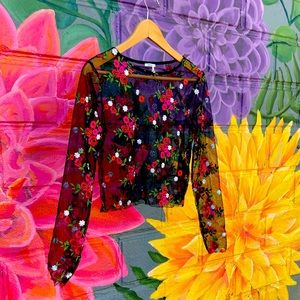 Sheer floral top